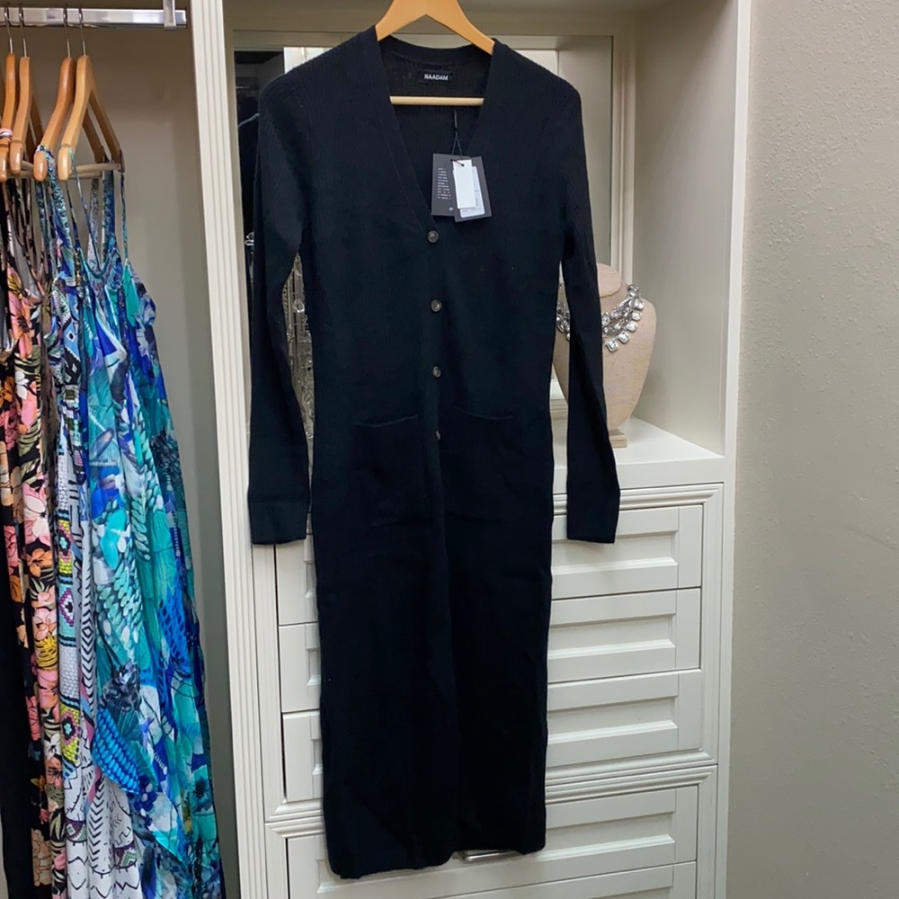 Cashmere ribbed Cardigan dress